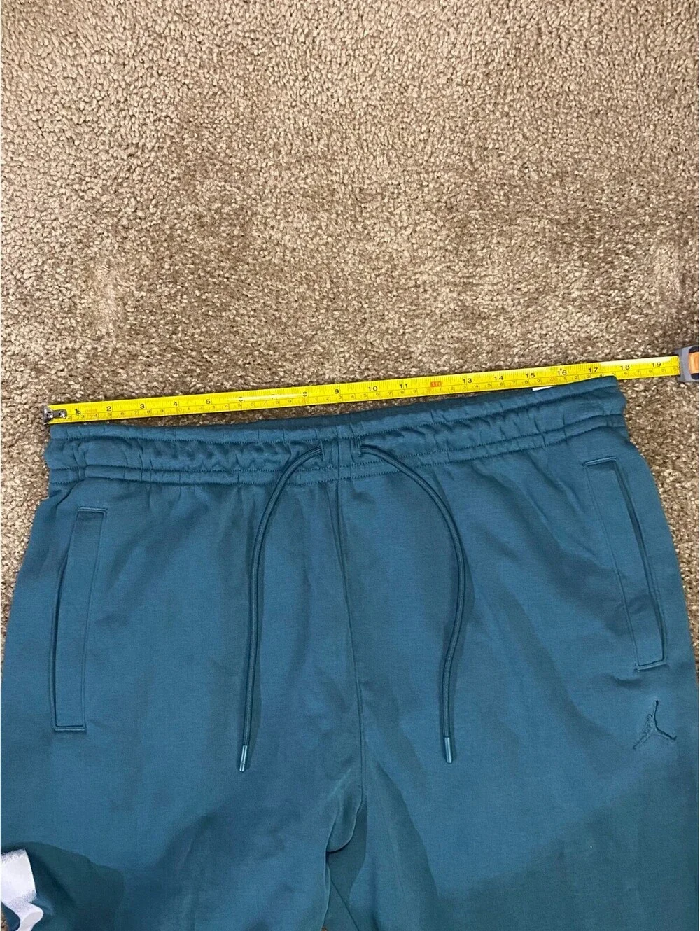 Jordan Sweatpants Mens Large Blue Spellout Logo Cotton Standard Fit Tapered Leg